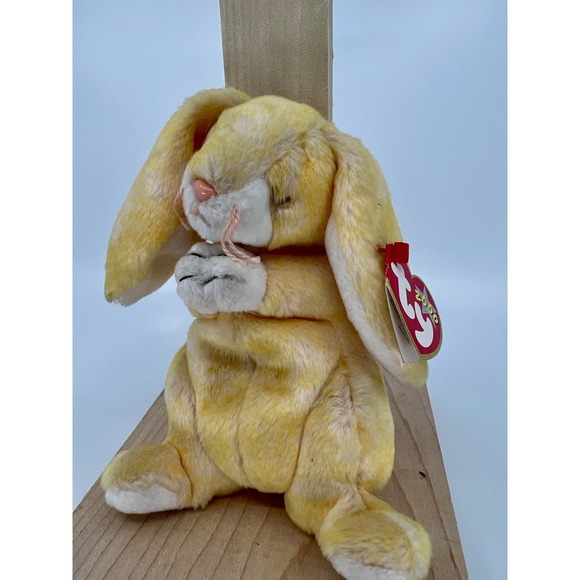TY Beanie Baby 2000 Grace the Praying Bunny Rabbit Easter Yellow Y2K Tagged - Picture 1 of 4